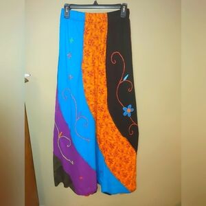 Colorful Embroidered Women's Skirt
